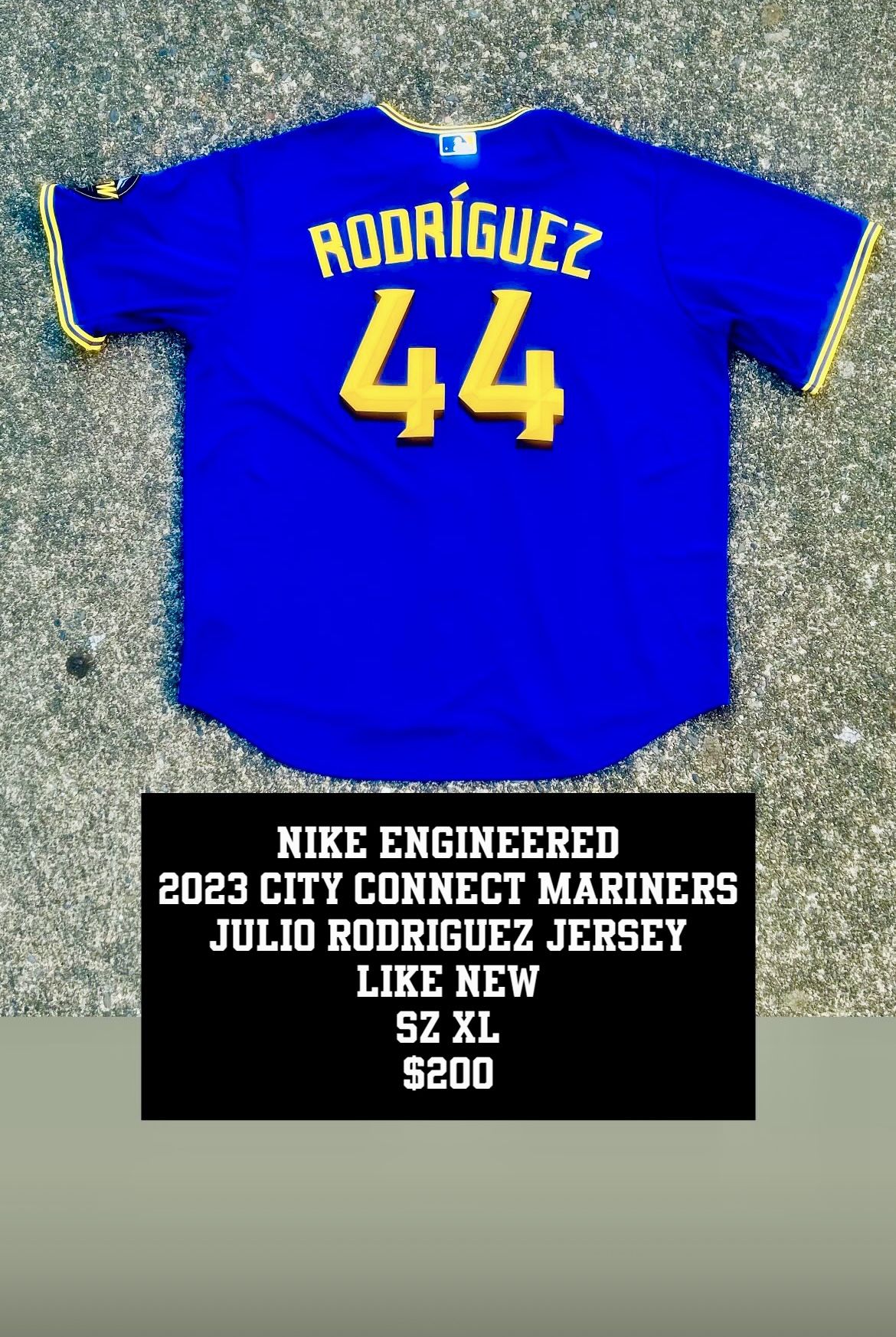 Nike Engineered 2023 City Connect Julio Rodriguez Mariners Jersey Like New Size XL