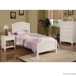 Adorable White Twin Size Complete Bedroom Set. Mattress Sold Separately 