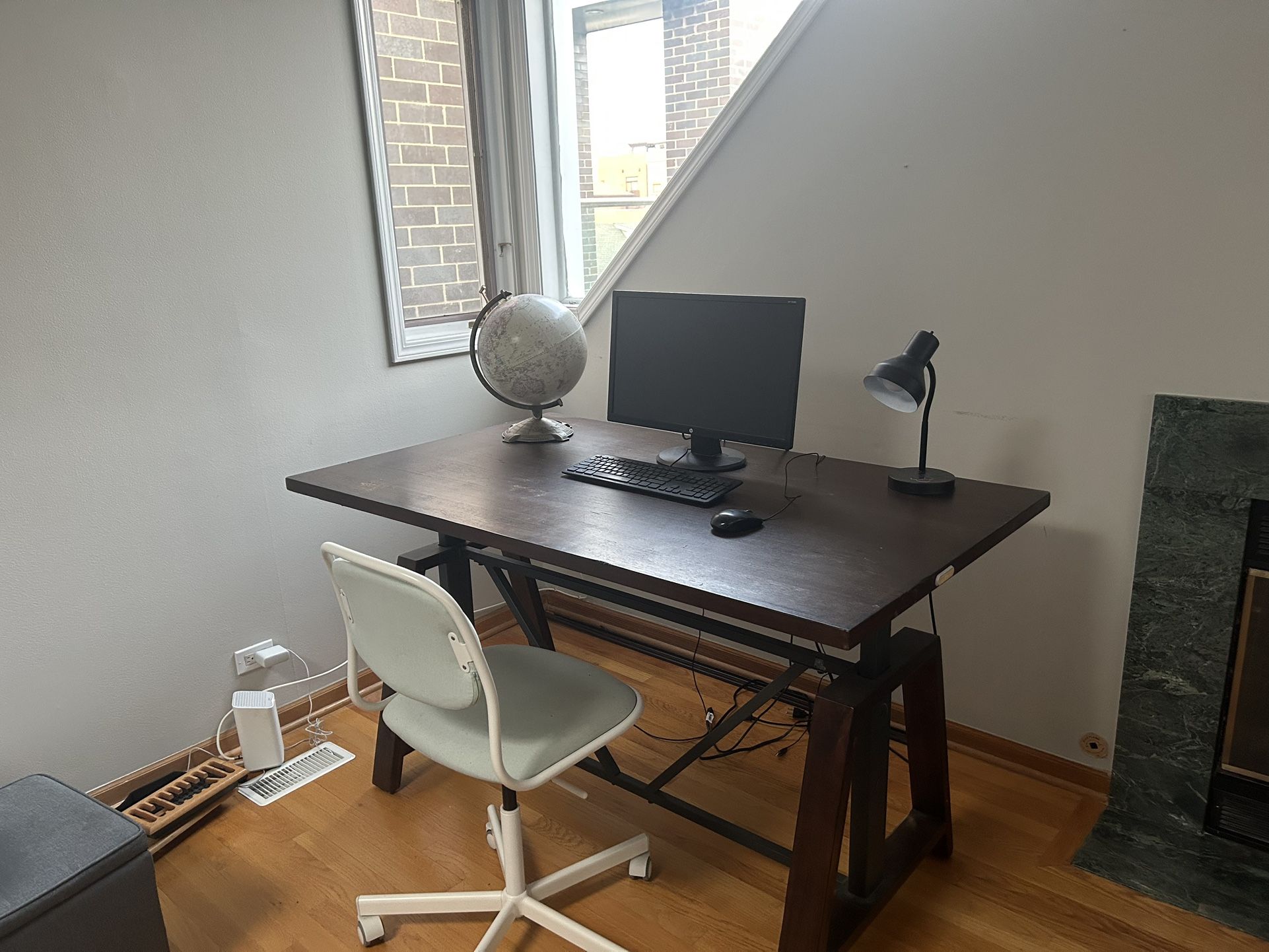 Wood Desk / Table, Adjustable Height
