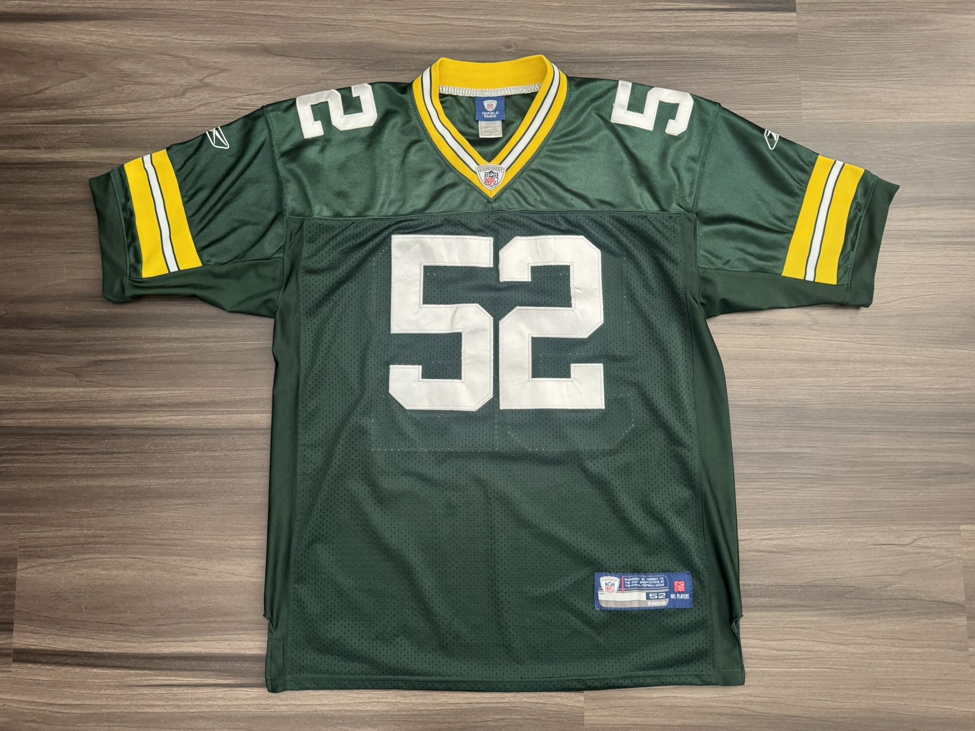 Reebok Green Bay Packers Clay Matthews NFL On Field Stitched Jersey Men’s 52 XL