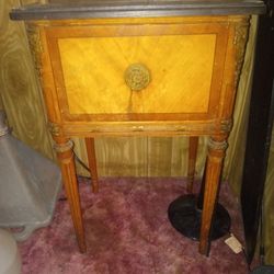 2 Antique Solid Wood End Tables