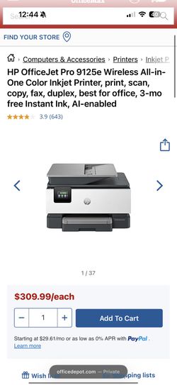 OfficeJet Pro 9125e Printer