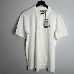 Carhartt WIP Work In Progress Chase Pique Polo Shirt Mens Medium White NWT