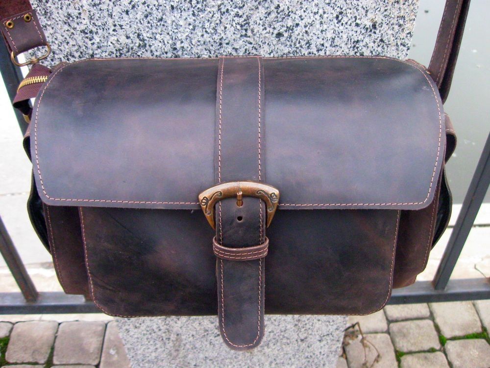 Beauty large handmade new crazy horse purse crossbody thick leather genuine leather