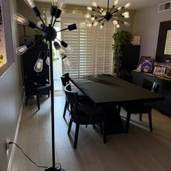 Set (2) Urban Retro Mid-Century Modern Industrial Sputnik Black