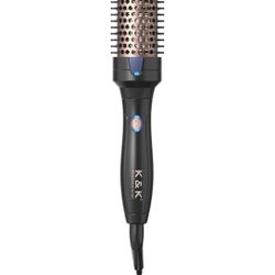 K&K Heated Curling Brush - 1.5 Inch Ceramic Tourmaline Ionic Volumizing Hot Brush for Root Volume & Loose Curls (Black)