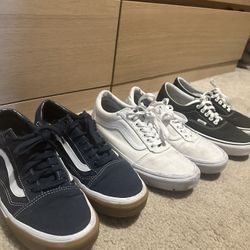 Three Pairs Of Men's Vans 