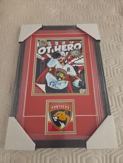 Matthew Tkachuk OT HERO signed 8x10 Frame