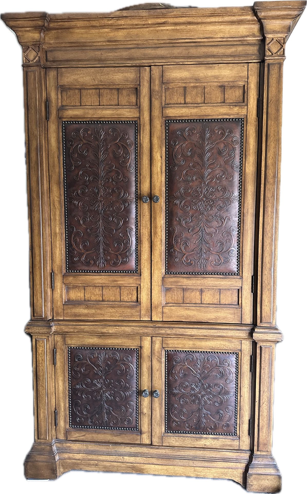 Armoire Solid Wood With Leather