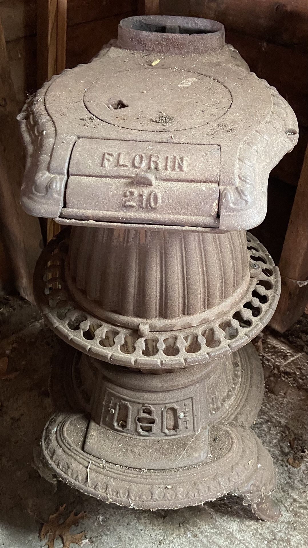 Antique Vintage Florin 210 Cast Iron Pot Belly Stove