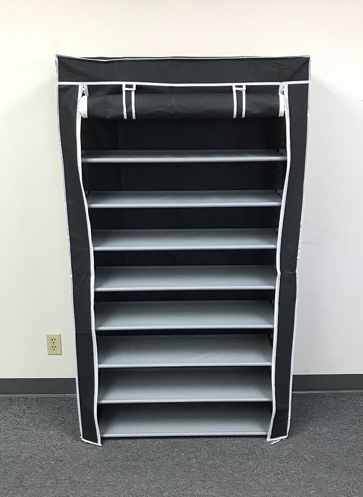 New $25 each 10-Tiers 45 Shoe Rack Closet with Fabric Cover Storage Organizer Cabinet 36x12x62”