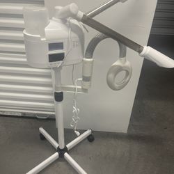 Professional 3 in 1 Facial Steamer Deep Cleaning Ozone Facial Steamer with 5X Magnifying Light & Rolling Wheels Hot/Cold Mist Function for Salon Spa H