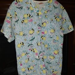 Peaches Scrub Top