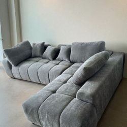 Grey Modern Sectional Sofa New Plush Couch