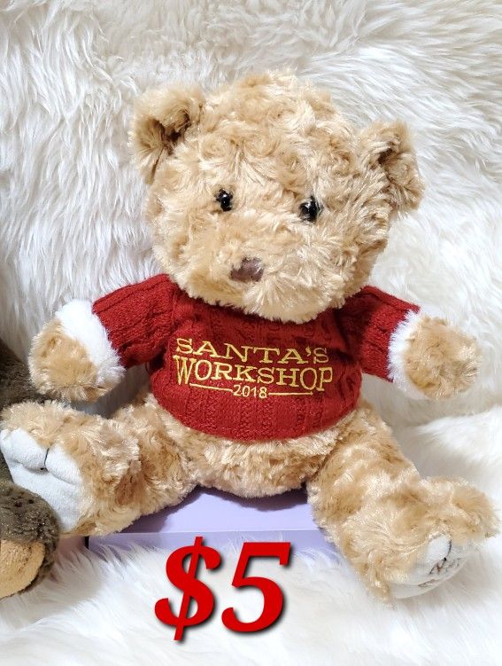 From North Pole Experience Santa's Workshop 2018 Plush Teddy Bear Christmas Toy . Home Christmas Decor 🧸 🎅 ❤️