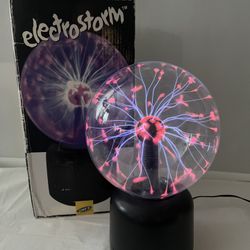 Vintage Plasma Ball Lightning Touch Magic Globe Table Lamp WORKS! 11.5”
