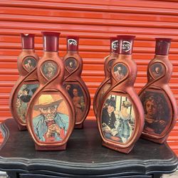 Vtg 70s Jim Beam Choice Volume V Collectors Set Of 6 Decanters Red