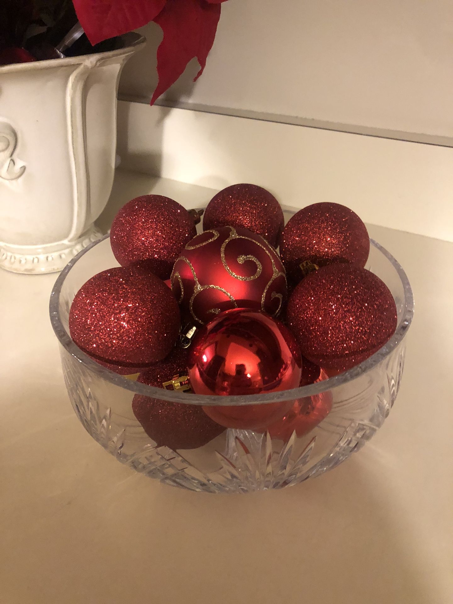 Crystal Bowl W/Ornaments 