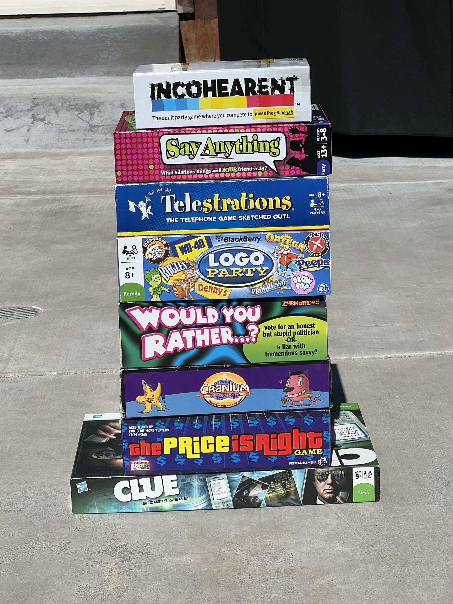 8 Board Games... Most BRAND NEW (you get ALL 8 games for ONE PRICE)