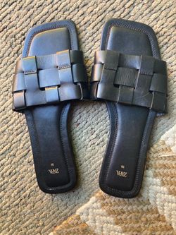 Zara Women’s Black Leather Sandals Size 7.5