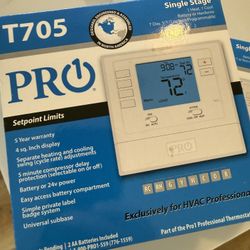 2 New Thermostats - Unopened New In Box - T705 