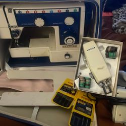 Singer Sewing Machine & Singer Button Holder