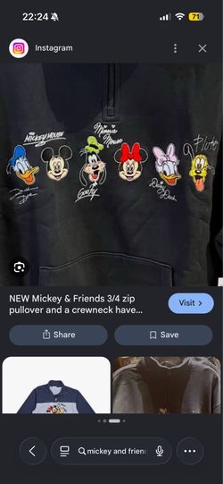 Mickey and Friends Quarter Zip Sweater