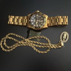 Gold  Chain  And  Watch 