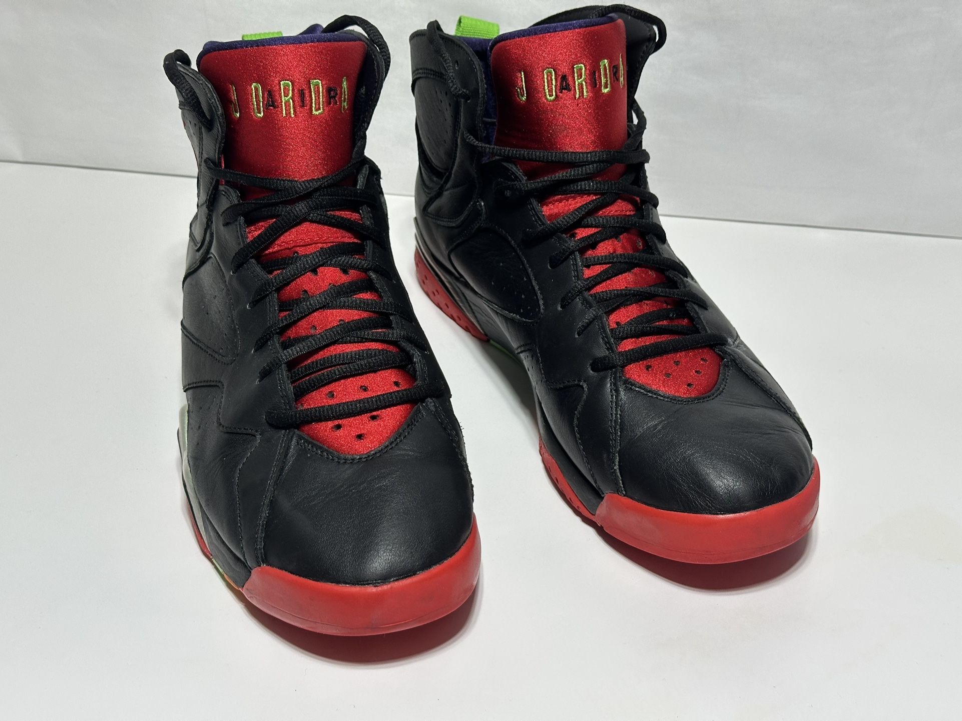 Nike Air Jordan 7 Retro Sz 13 Black Red Green Marvin The Martian 304775-029