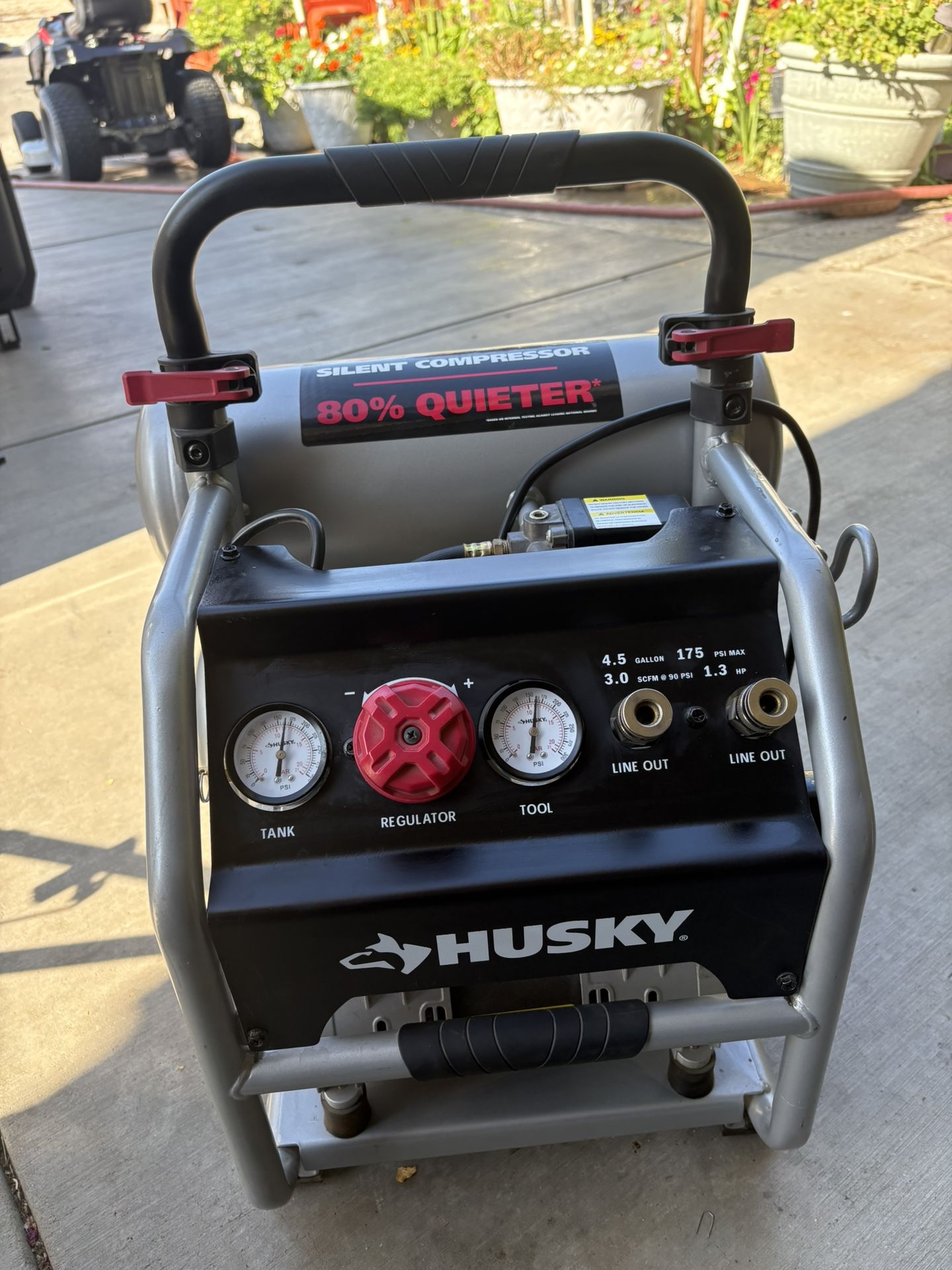 4.5 Gal. 175 PSI Portable Electric Oil-Free Quiet Twin Stack Jobsite Air Compressor w/Rubber Wheels and 2-Quick Couplers