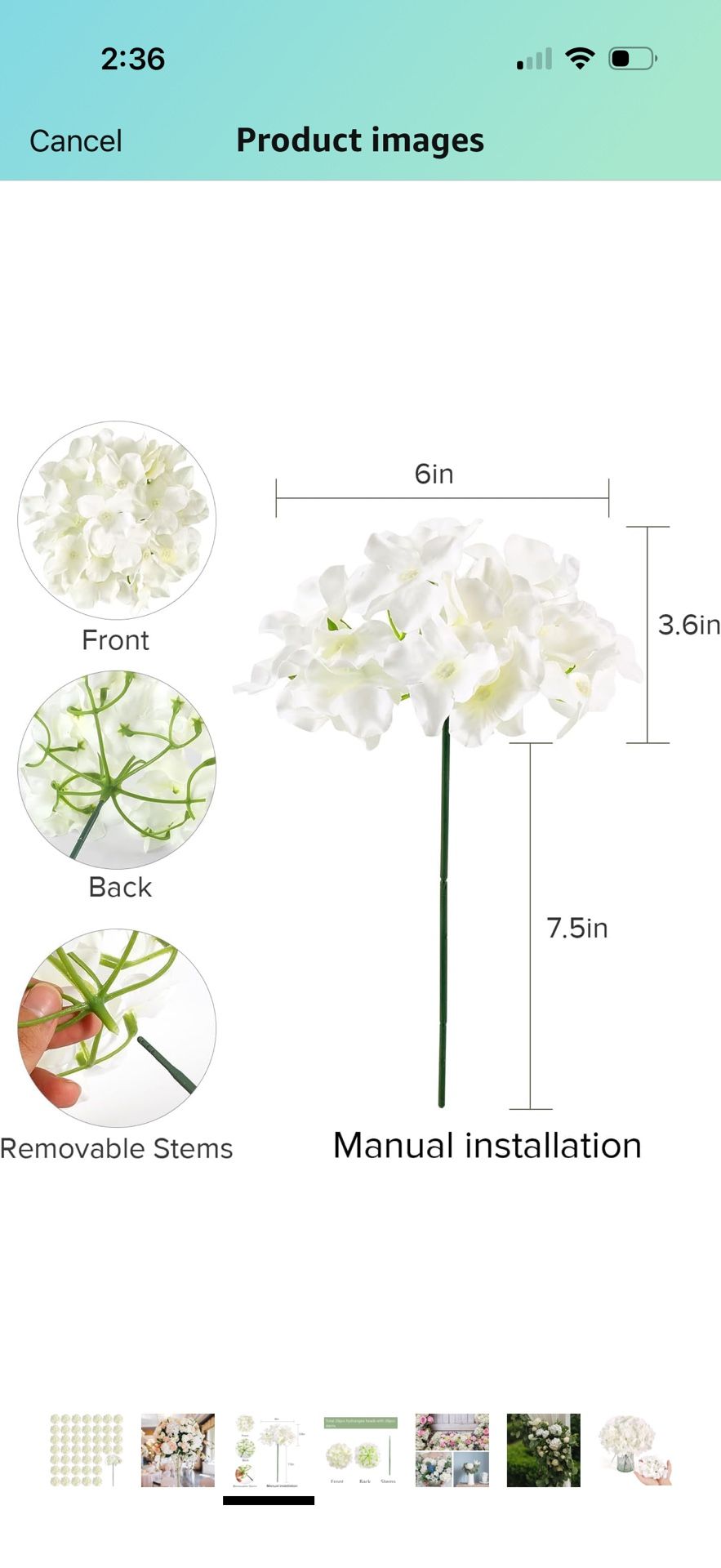 y 26 Pieces Hydrangea Artificial Flowers Silk Hydrangea Flowers Artificial Flowers Heads with Stems for Home Wedding Party Decorations (Ivory)