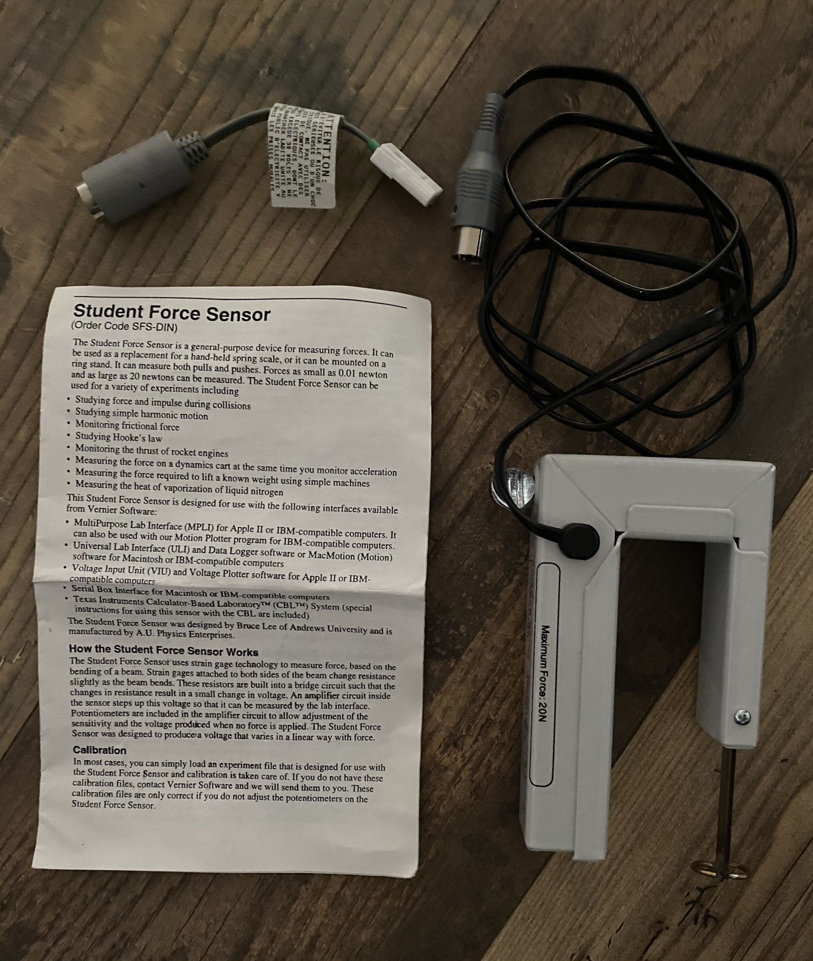 VERNIER SOFTWARE-Student Force Sensor (SFS-DIN)