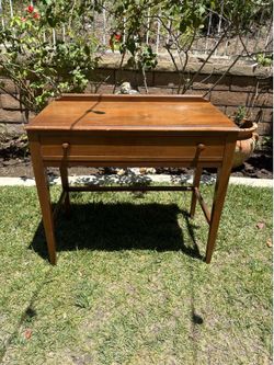 Vintage Wooden Writing Desk with Drawer