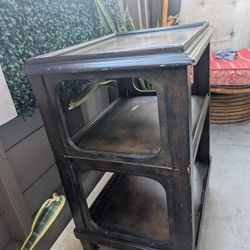 Solid Wood End Table Dark Brown