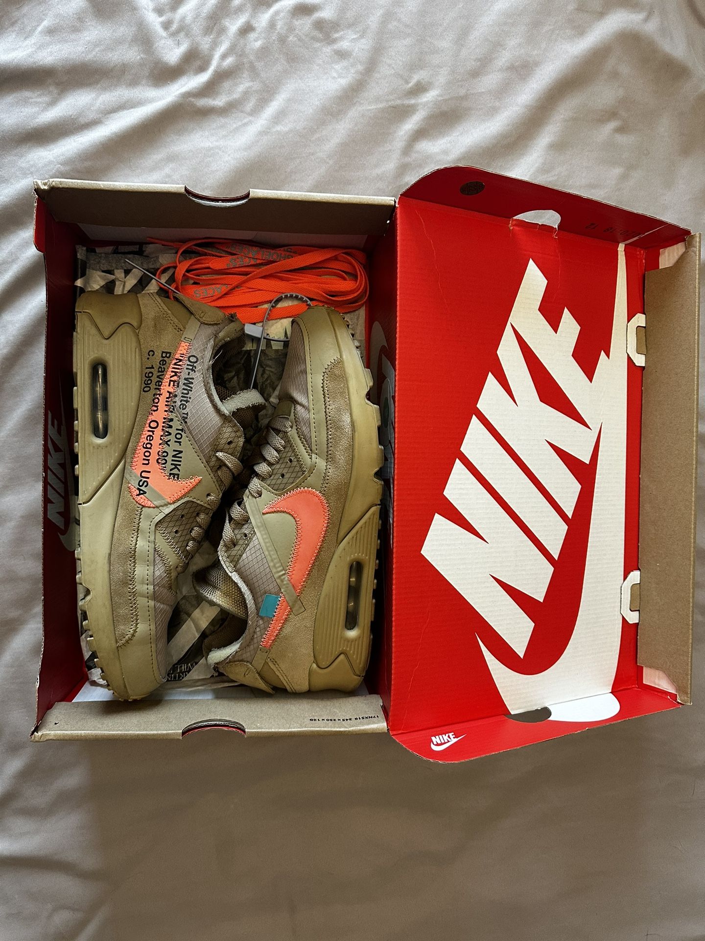 Off White Air Max 90 Desert Tan Size 10