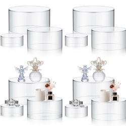 Jerify Clear Acrylic Risers Display Stands, 12 Pcs