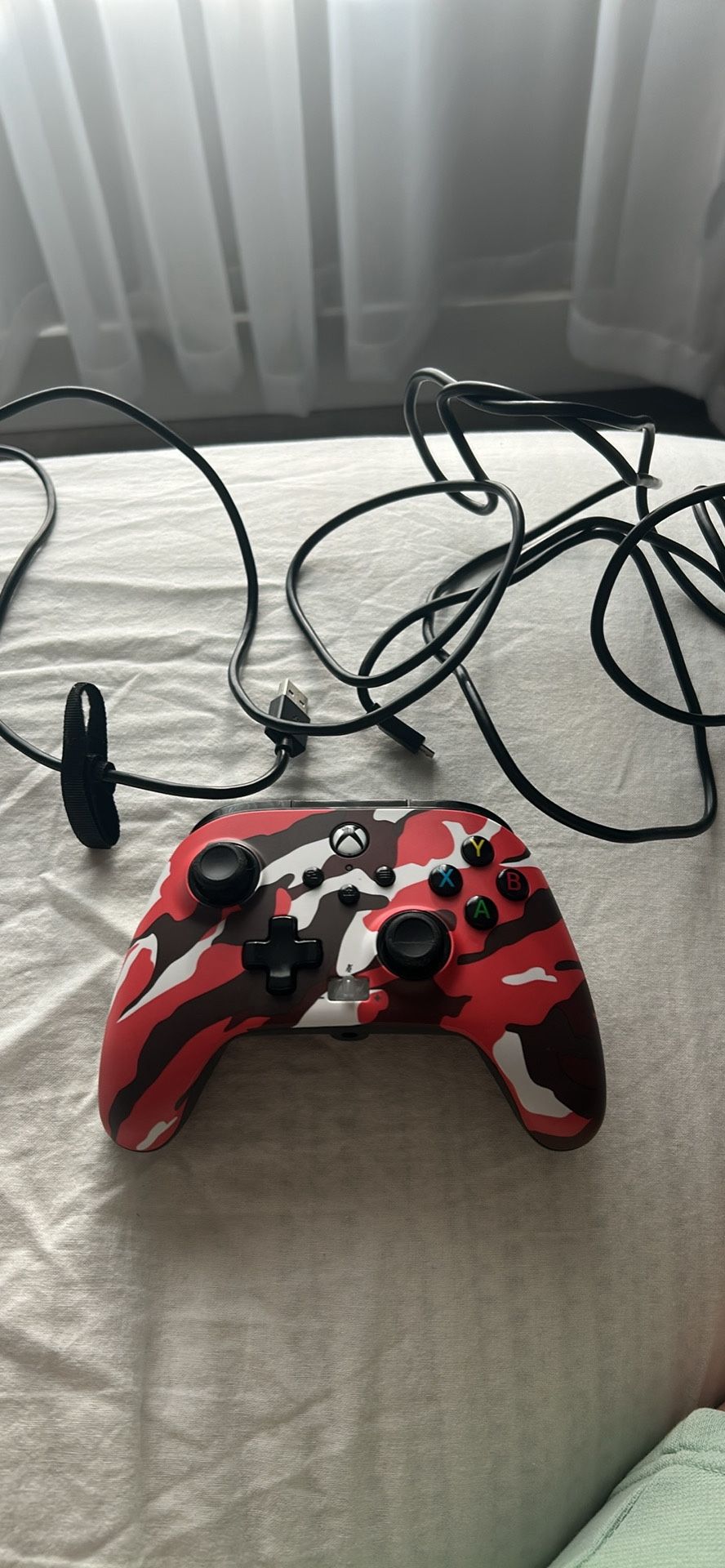 Wired Red Camo Xbox Controller