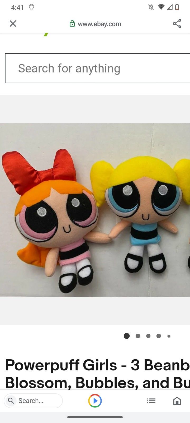 1999 Power Puff Girls Bean Bag Dolls 