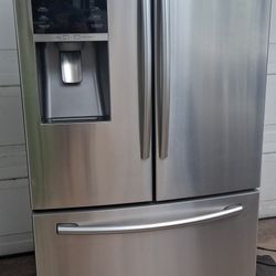 Working 💪 Samsung 36x70in stainless steel French 3 Door Refrigerator Freezer kitchen garage 