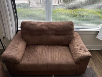 IKEA Brown Microfiber Loveseat & 3 seater Sofa