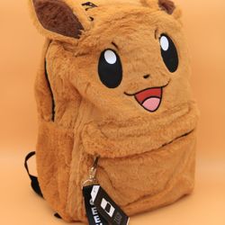 Pokemon Eevee 3D Faux Fur Laptop Backpack