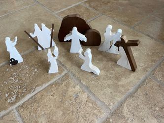 Wood Easter Nativity Set