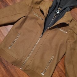 G by GUESS Wool-Blend Gray Zipped Jacket 