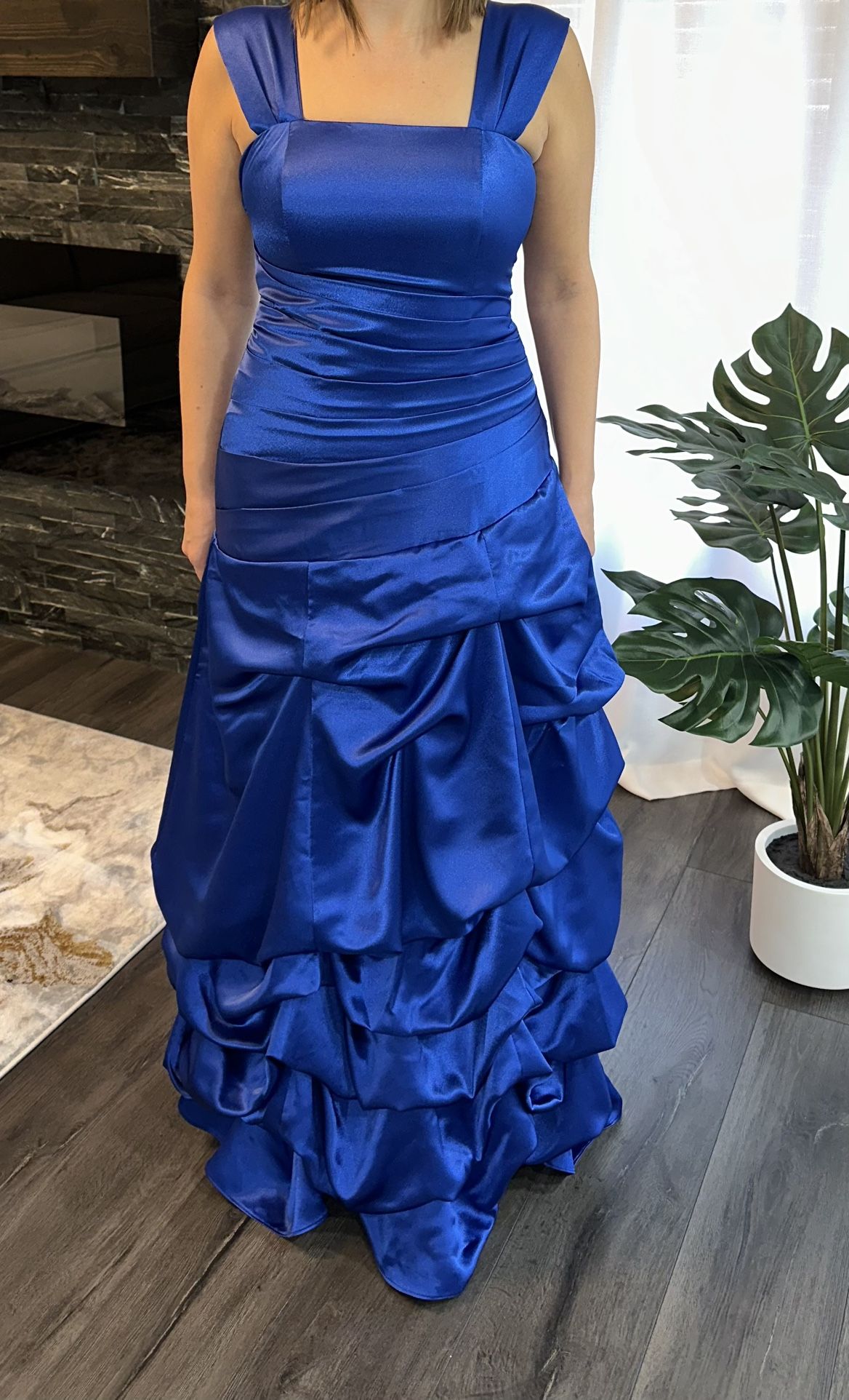 Royal Blue Silk Bridesmaid Prom Dress