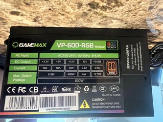 Game max power supply 600w