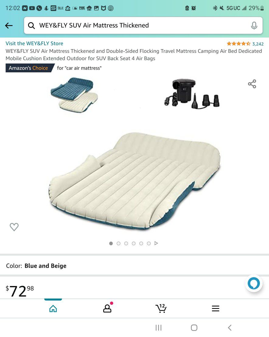 New S UV air mattress