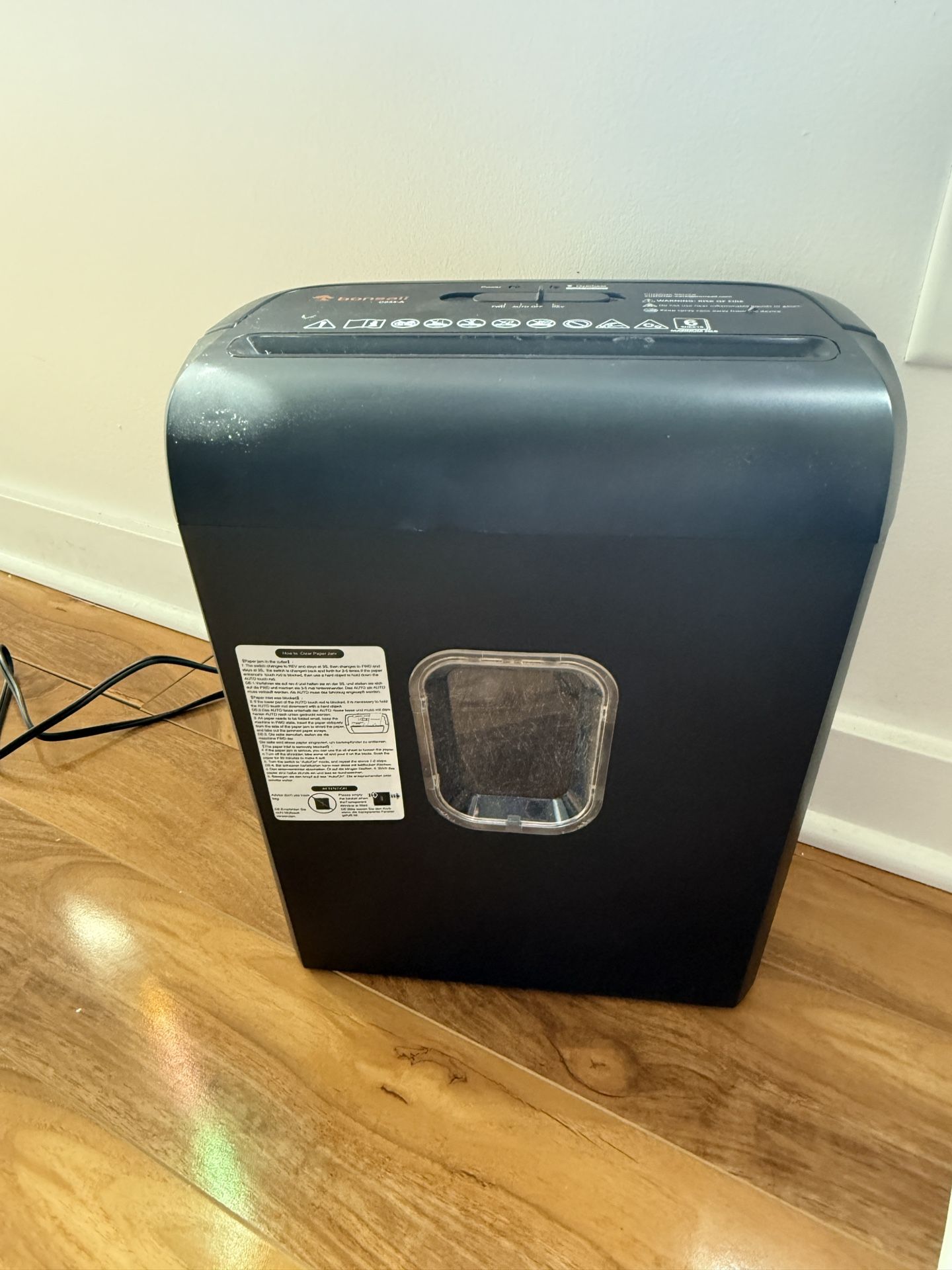 Bonsaii 6-Sheet Micro-Cut Paper Shredder (Black)