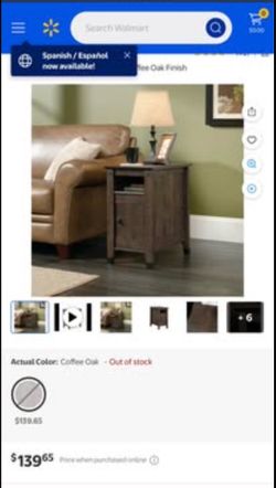 Sauder Carson Forge, Side Table Coffee Oak Finish