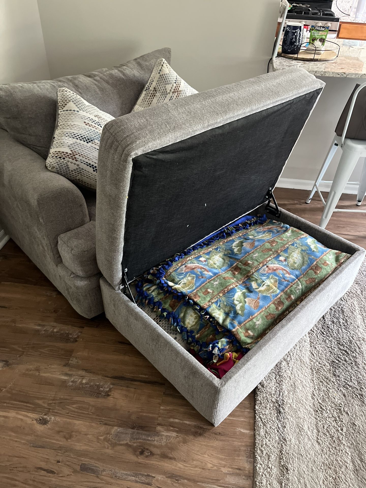 Double The Love Seat. Ottoman. Couch.