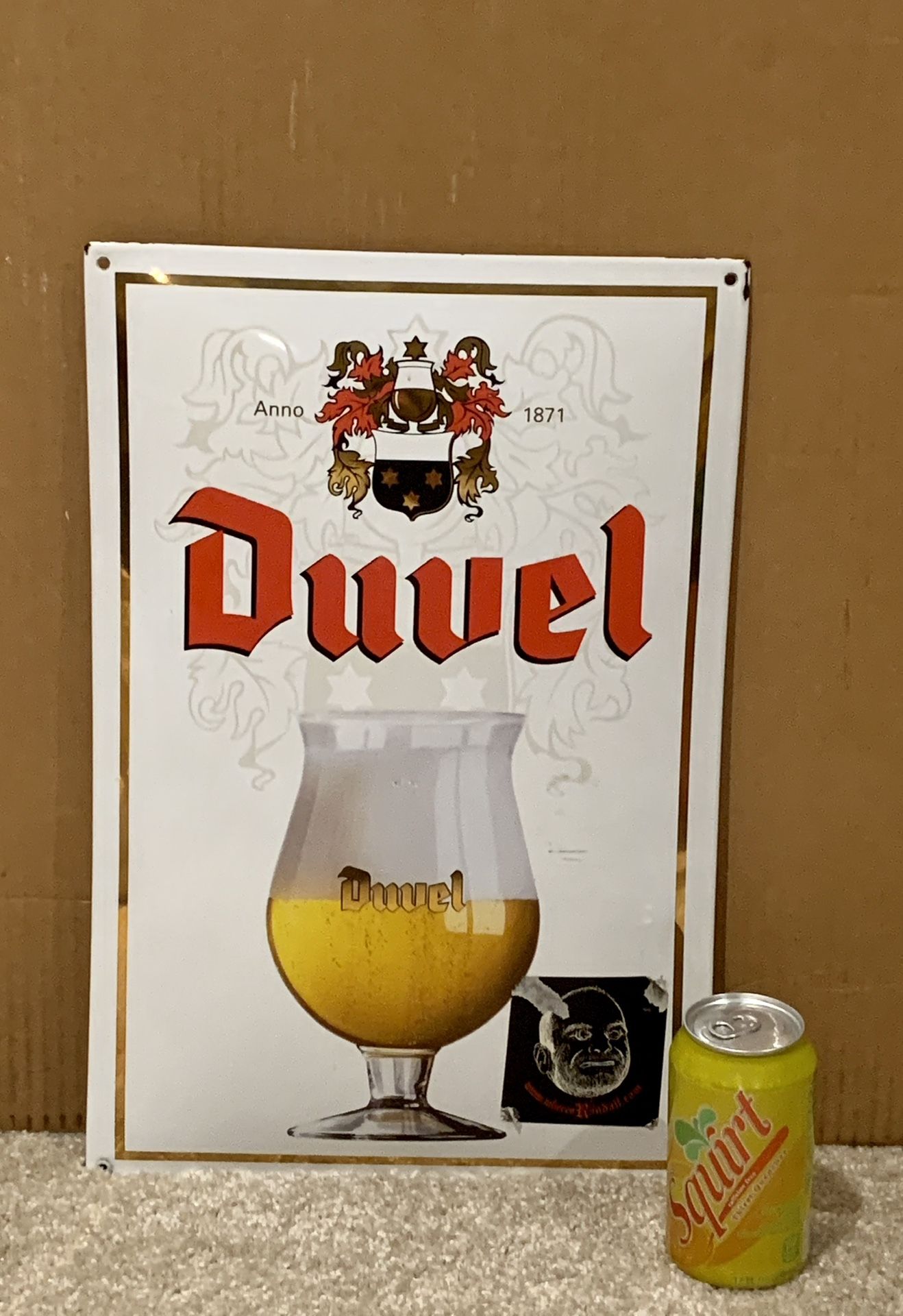Duvel Ale beer enamel bubble bar sign